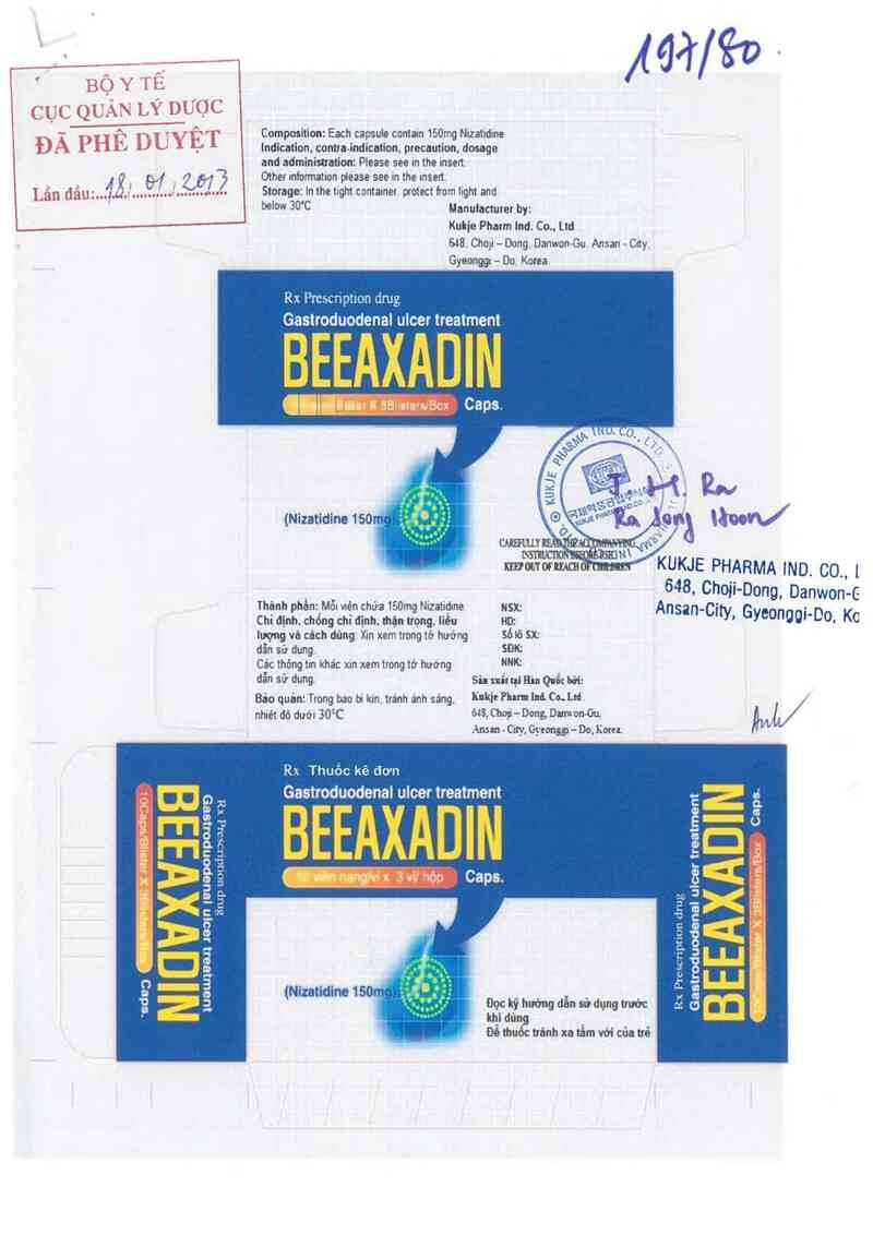 thông tin, cách dùng, giá thuốc Beeaxadin Cap. 150mg - ảnh 0