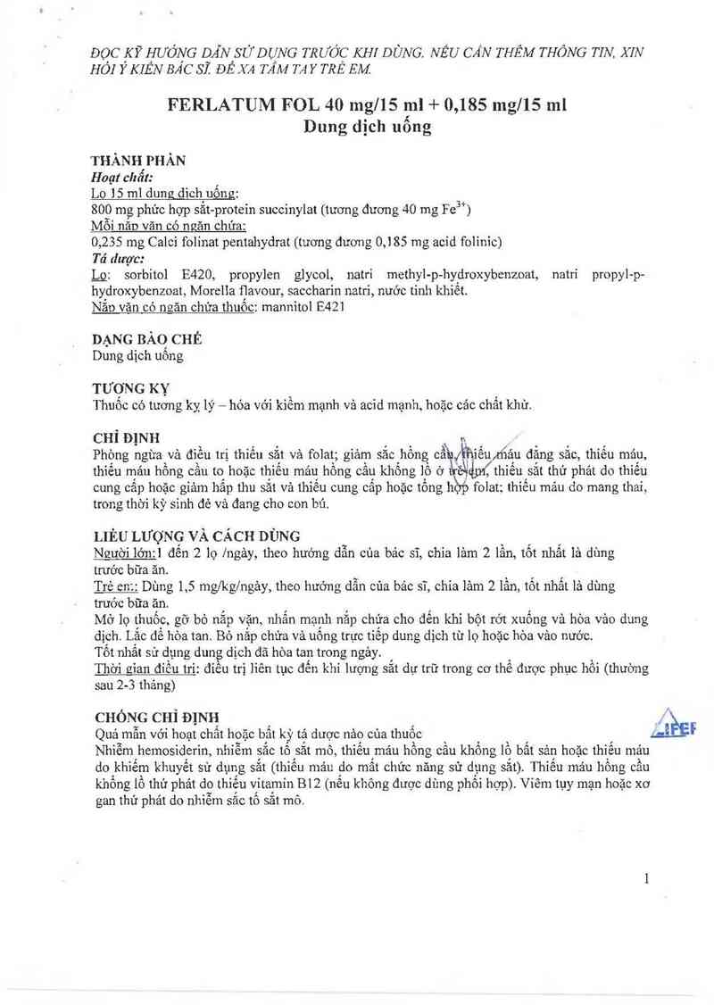 thông tin, cách dùng, giá thuốc Ferlatum Fol - ảnh 2
