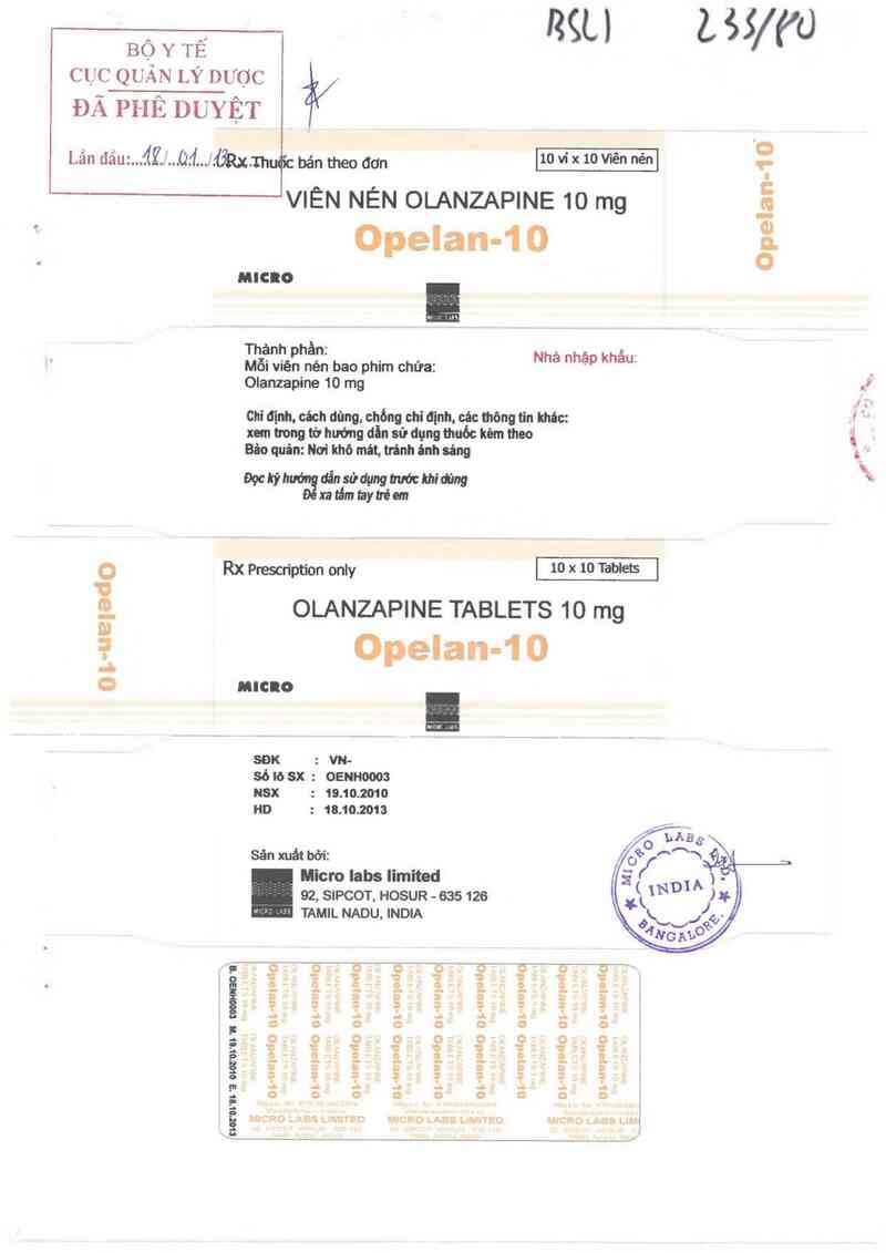 thông tin, cách dùng, giá thuốc Opelan-10 - ảnh 0
