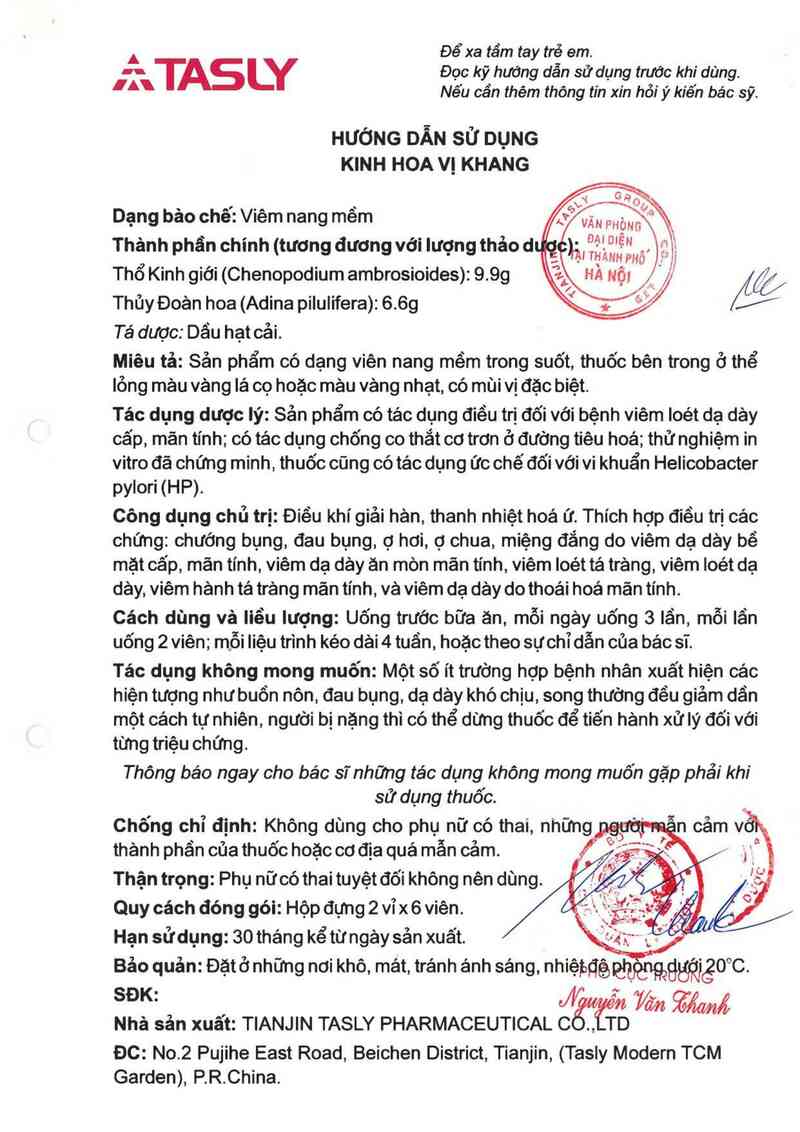 thông tin, cách dùng, giá thuốc Kinh hoa vị khang - ảnh 1