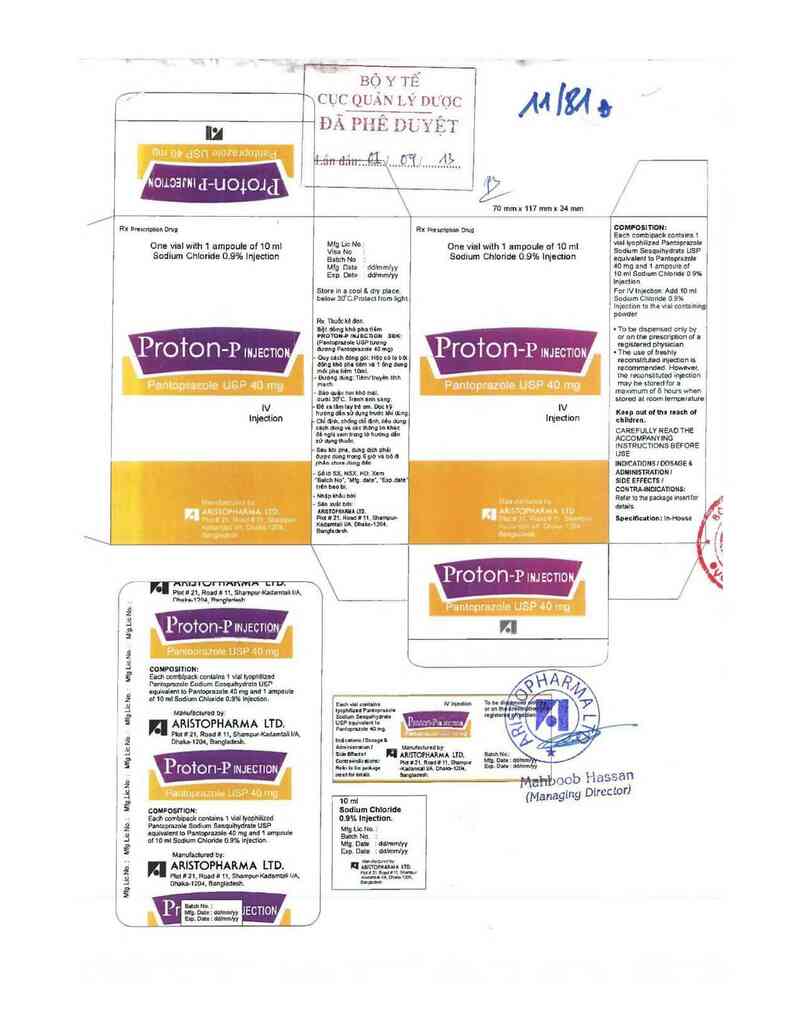 thông tin, cách dùng, giá thuốc Proton-P Injection - ảnh 0