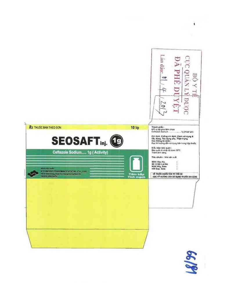 thông tin, cách dùng, giá thuốc Seosaft Inj. 1g - ảnh 1
