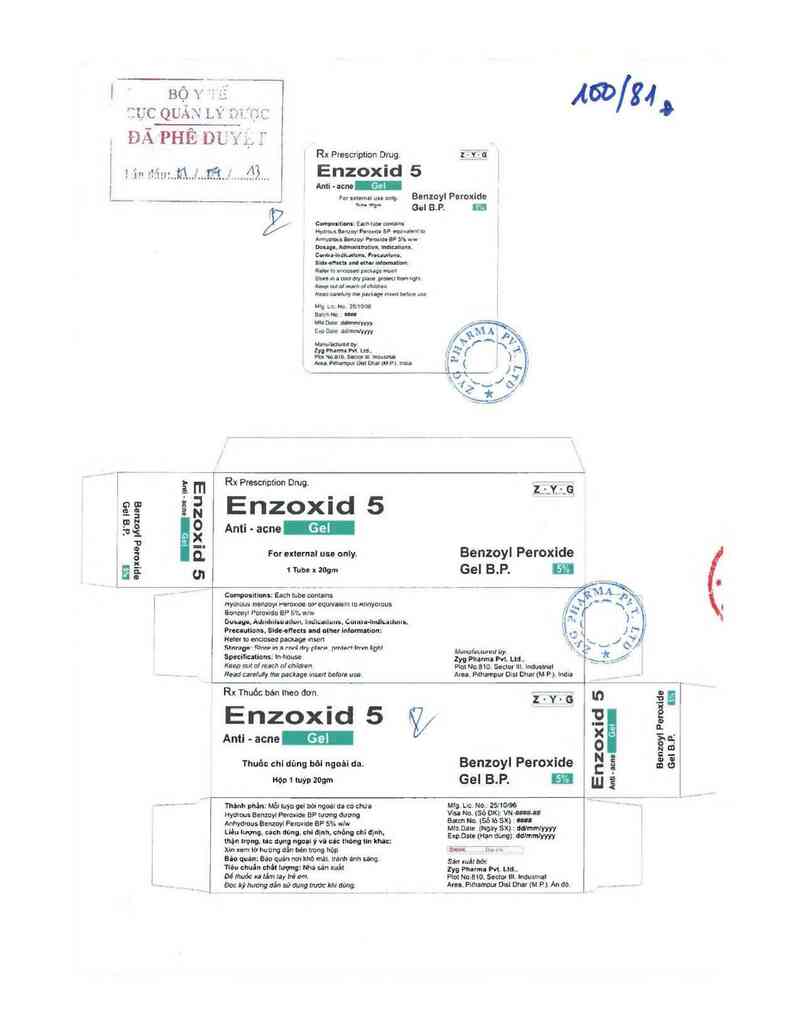 thông tin, cách dùng, giá thuốc Enzoxid 5 Antiacne Gel - ảnh 0