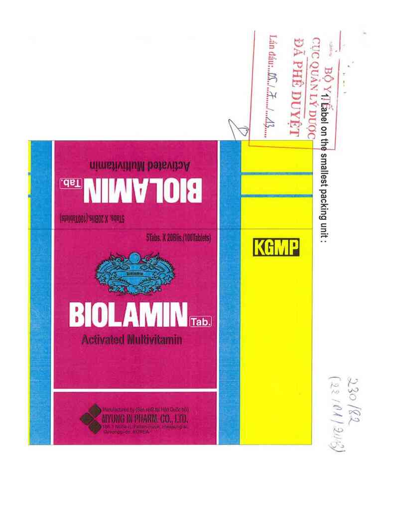 thông tin, cách dùng, giá thuốc Biolamin tab. - ảnh 1