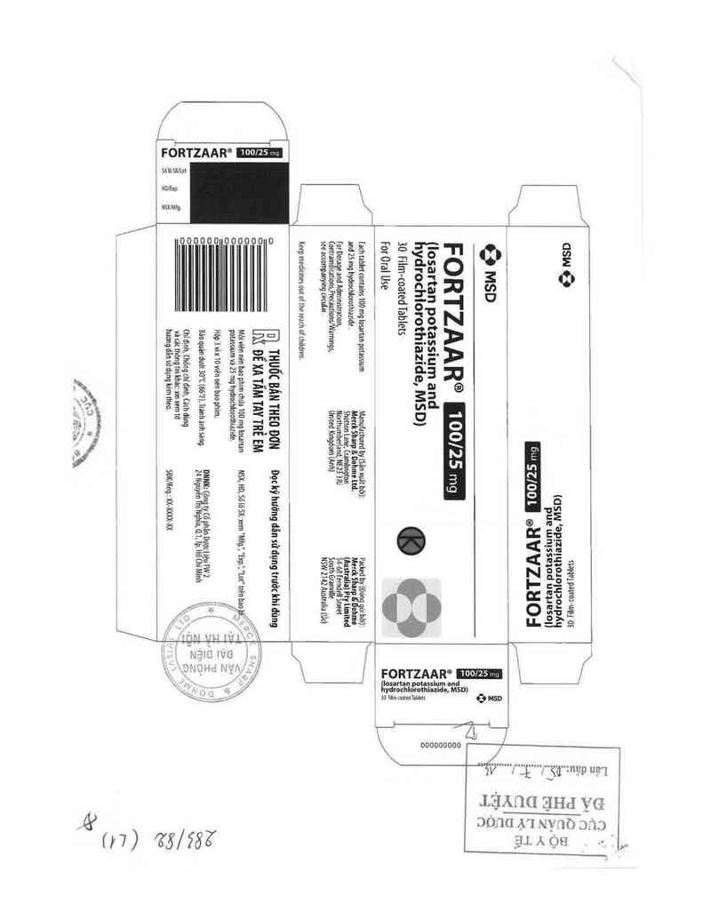 thông tin, cách dùng, giá thuốc Fortzaar 100/25 mg - ảnh 0