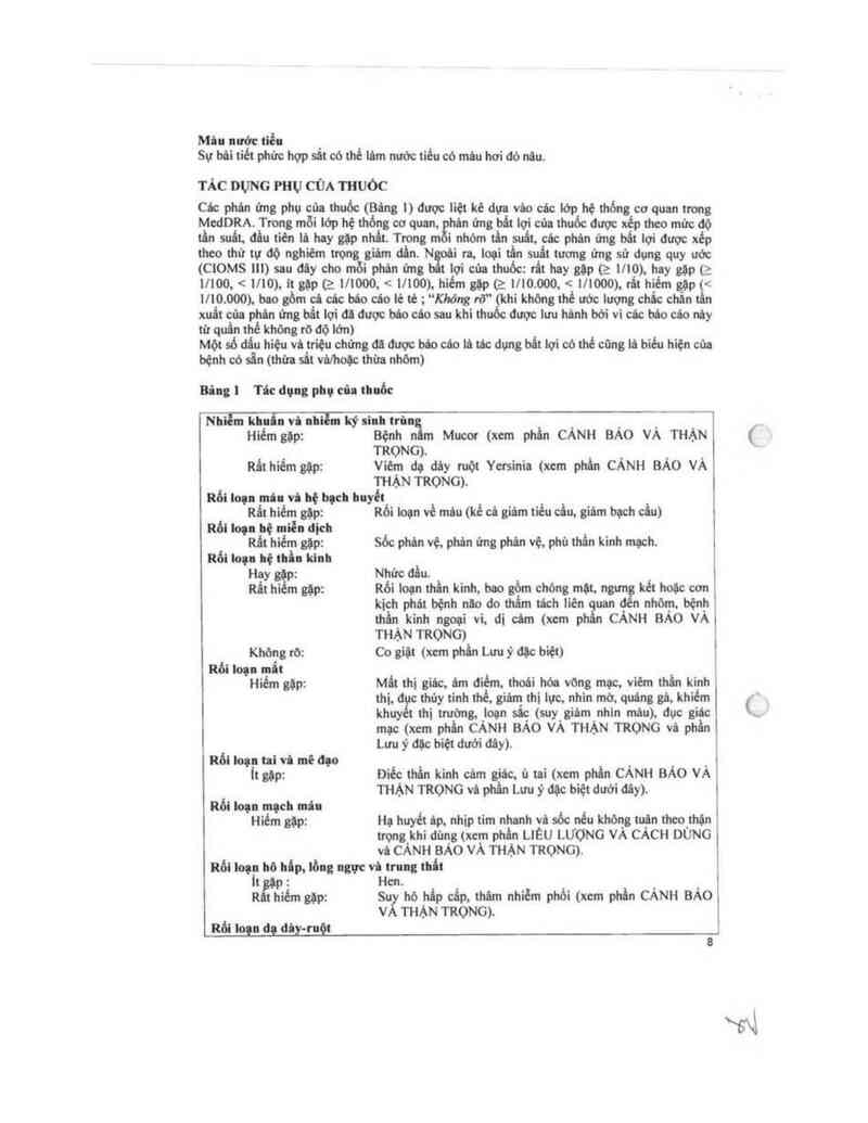 thông tin, cách dùng, giá thuốc Desferal - ảnh 10
