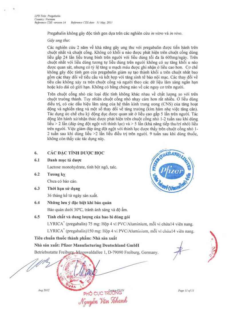 thông tin, cách dùng, giá thuốc Lyrica - ảnh 12