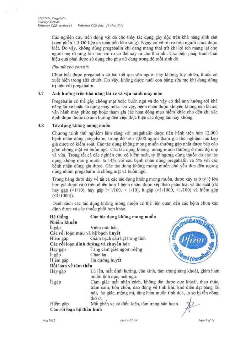 thông tin, cách dùng, giá thuốc Lyrica - ảnh 6