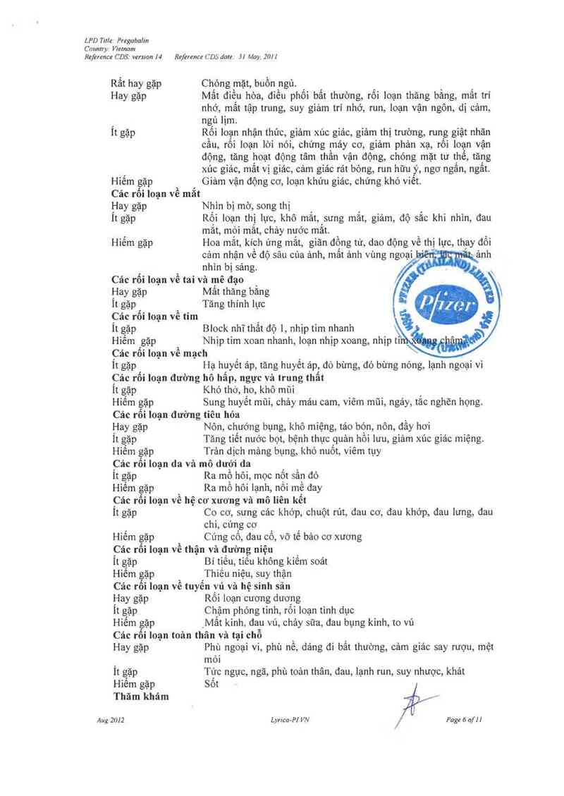 thông tin, cách dùng, giá thuốc Lyrica - ảnh 7