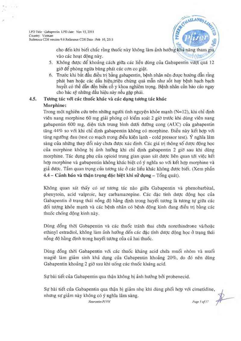 thông tin, cách dùng, giá thuốc Neurontin - ảnh 6