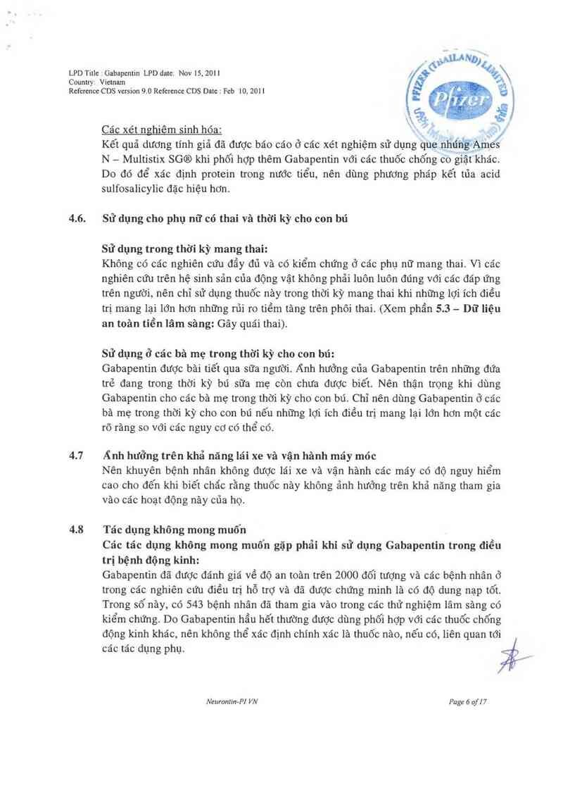 thông tin, cách dùng, giá thuốc Neurontin - ảnh 7