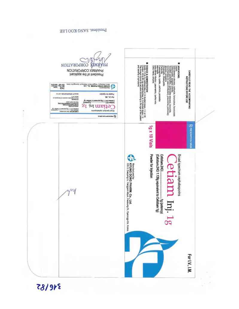 thông tin, cách dùng, giá thuốc Cetiam Inj. 1g - ảnh 1