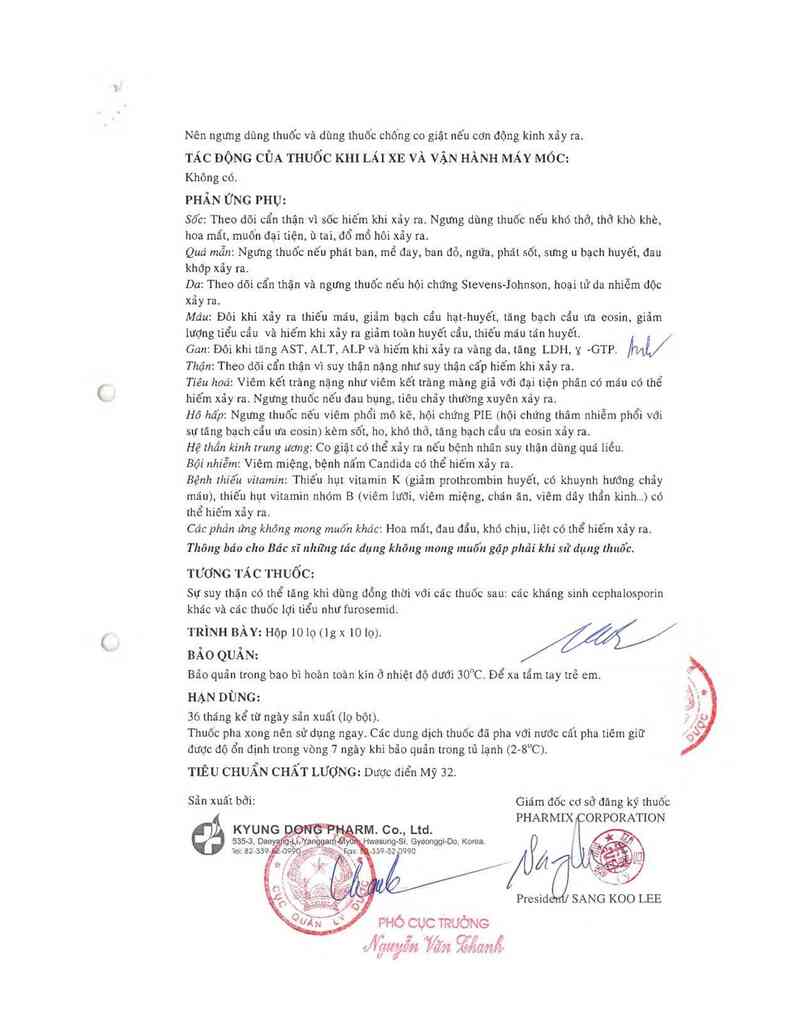 thông tin, cách dùng, giá thuốc Cetiam Inj. 1g - ảnh 4