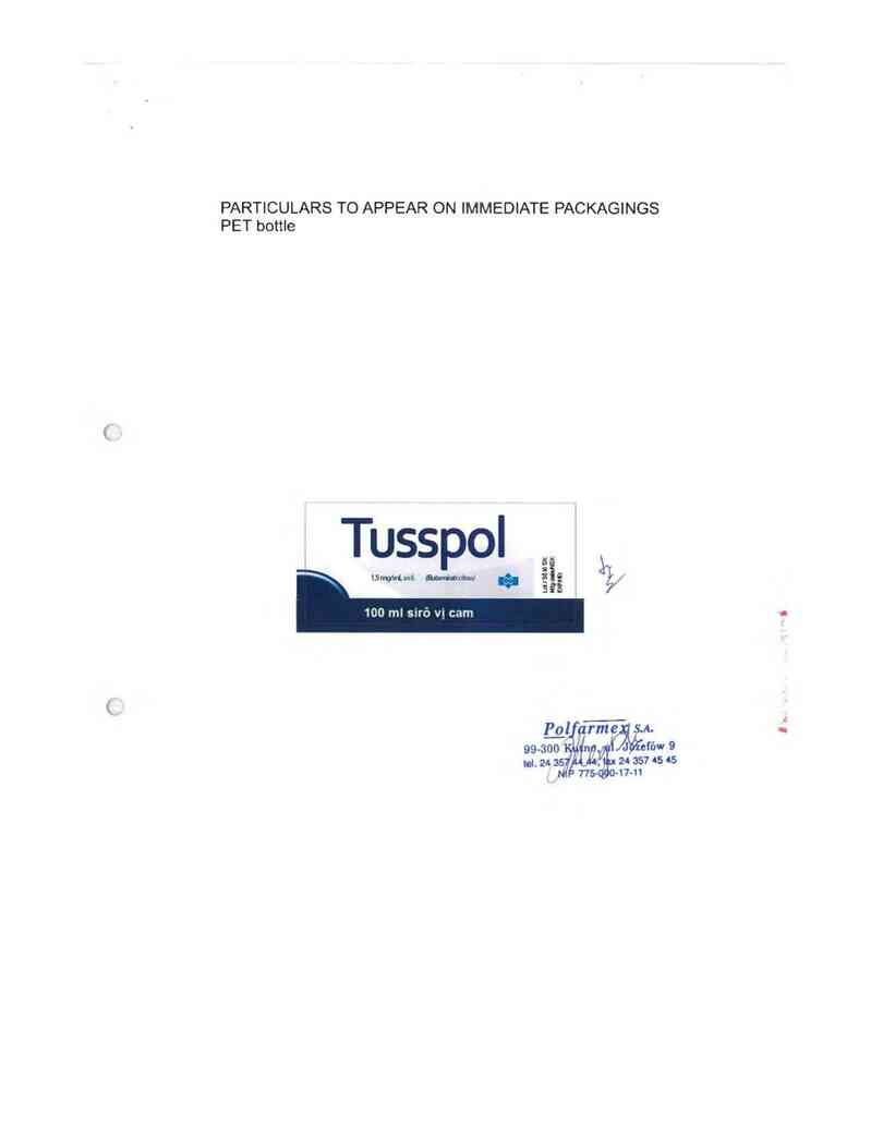thông tin, cách dùng, giá thuốc Tusspol - ảnh 1