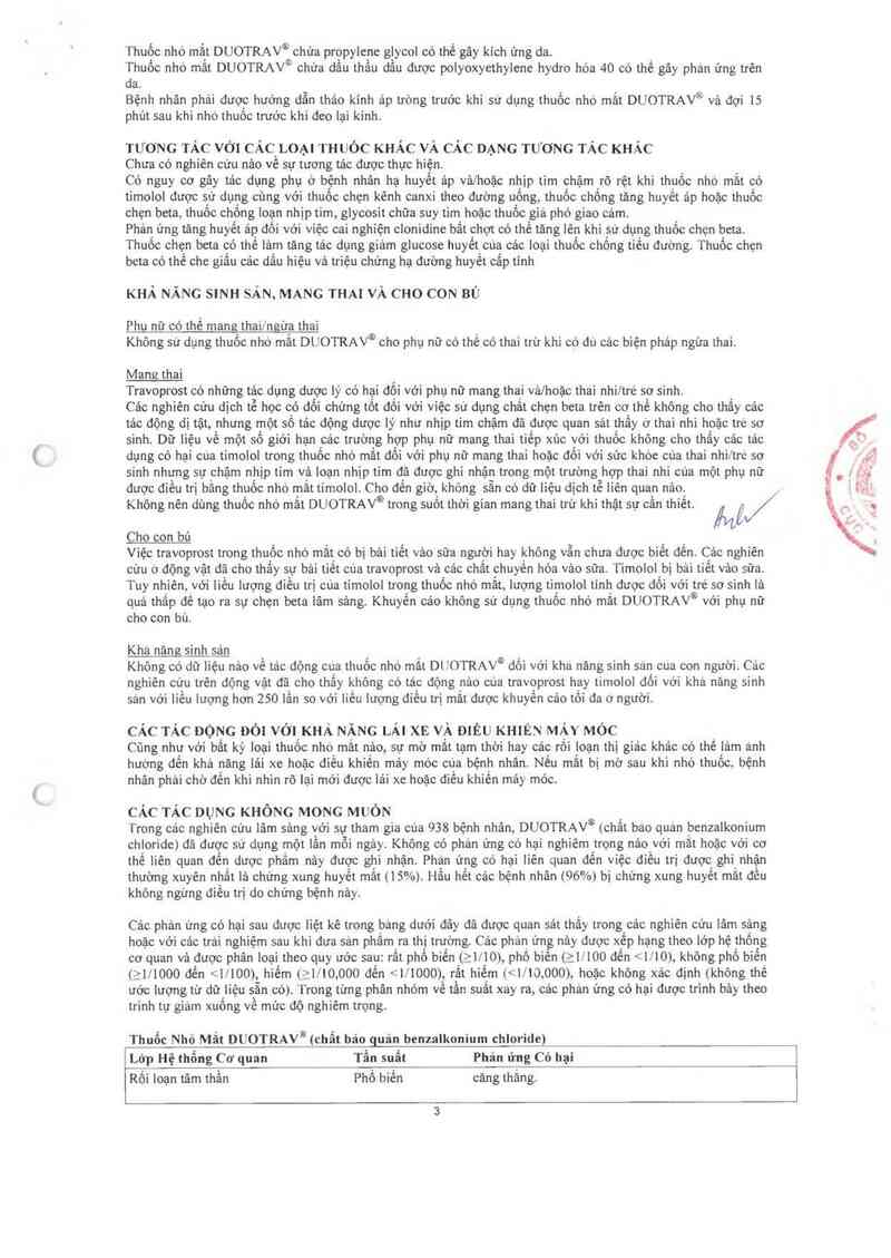 thông tin, cách dùng, giá thuốc Duotrav - ảnh 5