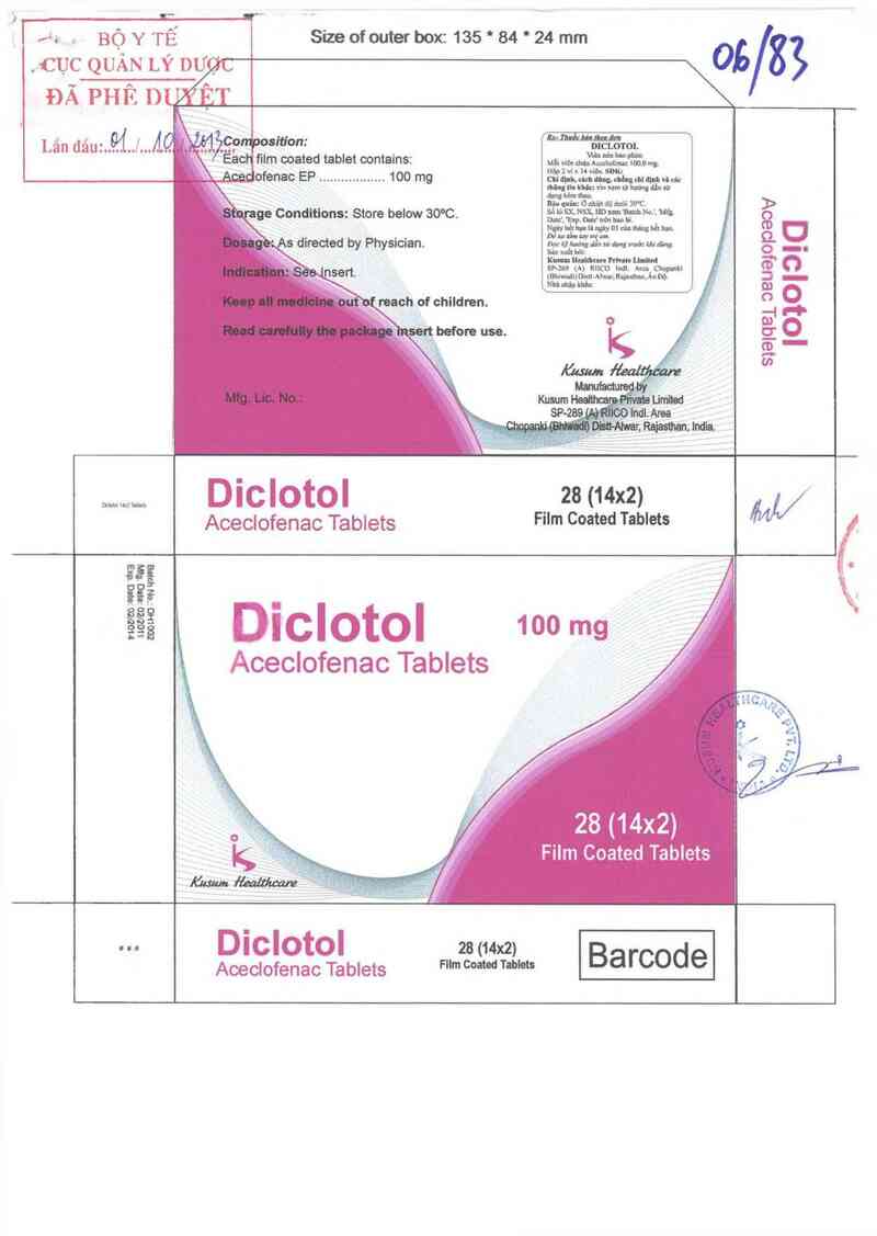 thông tin, cách dùng, giá thuốc Diclotol - ảnh 0