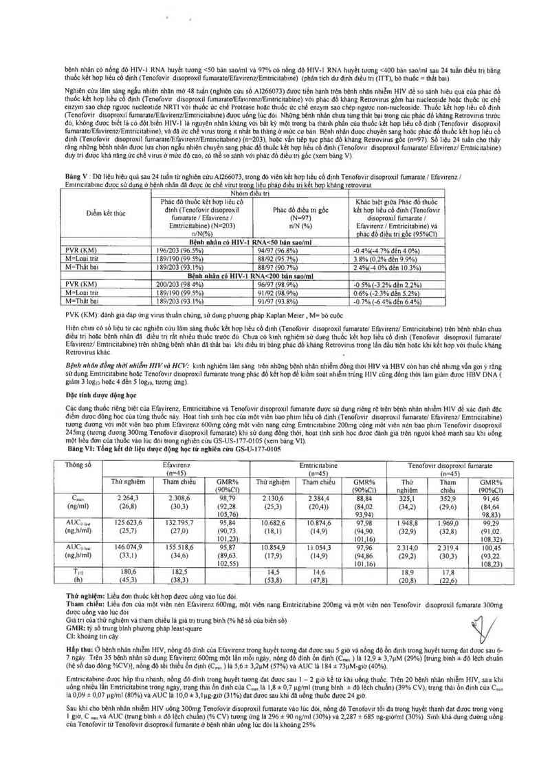 thông tin, cách dùng, giá thuốc Tenofovir Disoproxil fumarate/ Efavirenz/Emtricitabine 300mg/600mg/200mg - ảnh 14