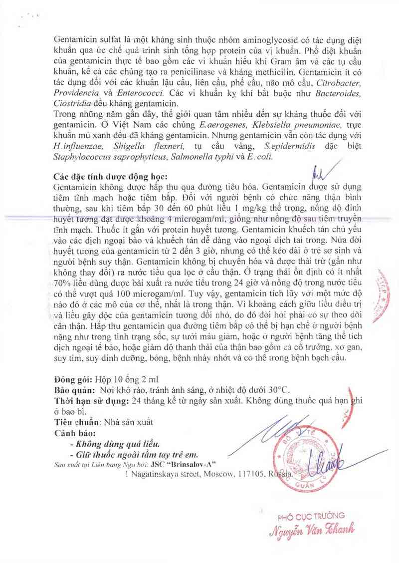 thông tin, cách dùng, giá thuốc Gentamicin-Ferein - ảnh 7