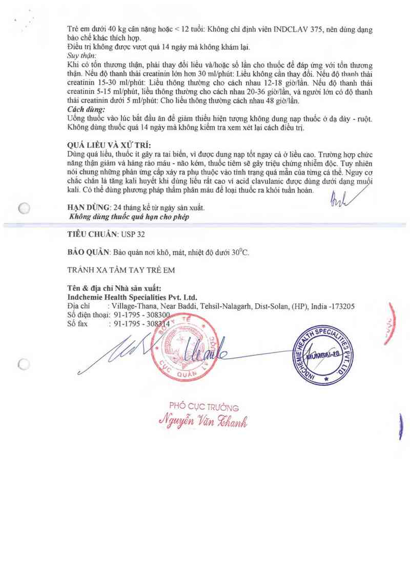 thông tin, cách dùng, giá thuốc Indclav 375 - ảnh 4