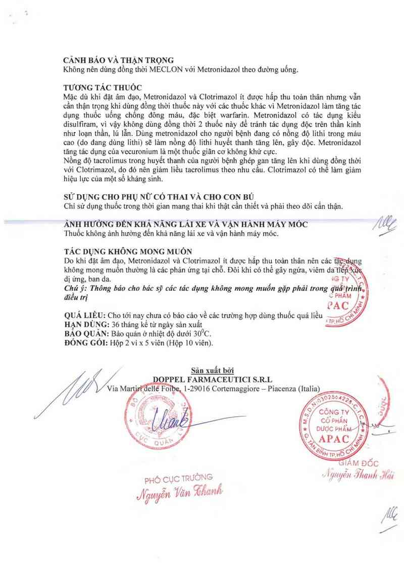 thông tin, cách dùng, giá thuốc Meclon - ảnh 3
