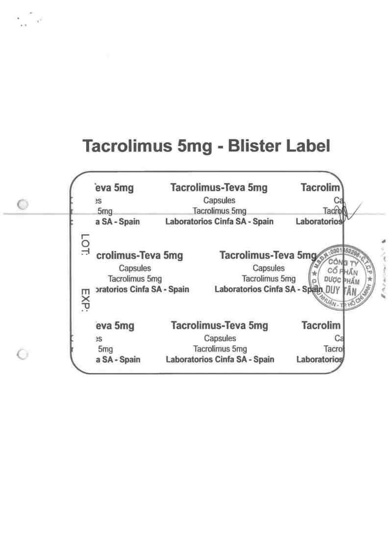 thông tin, cách dùng, giá thuốc Tacrolimus-Teva 5mg - ảnh 1