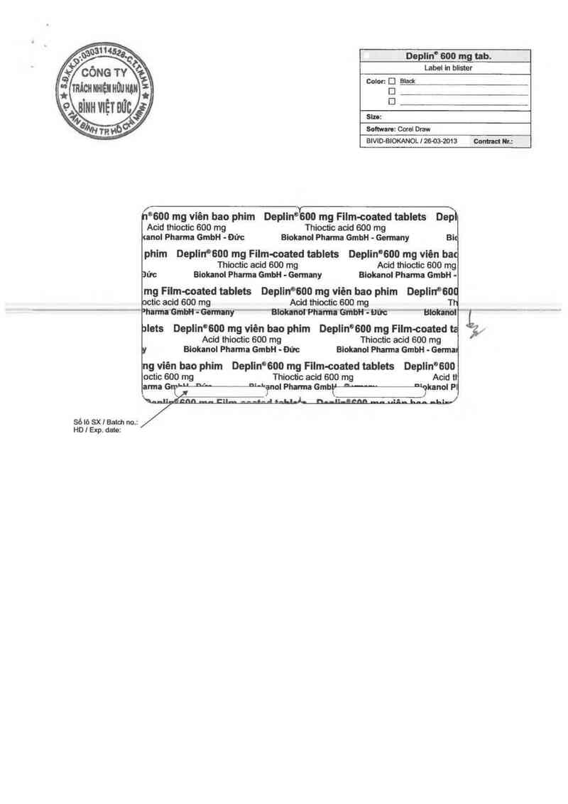 thông tin, cách dùng, giá thuốc Deplin 600 mg - ảnh 1
