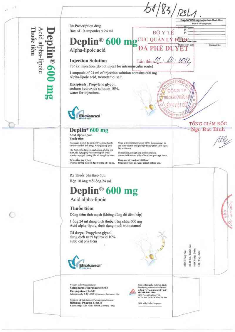 thông tin, cách dùng, giá thuốc Deplin 600 mg - ảnh 0