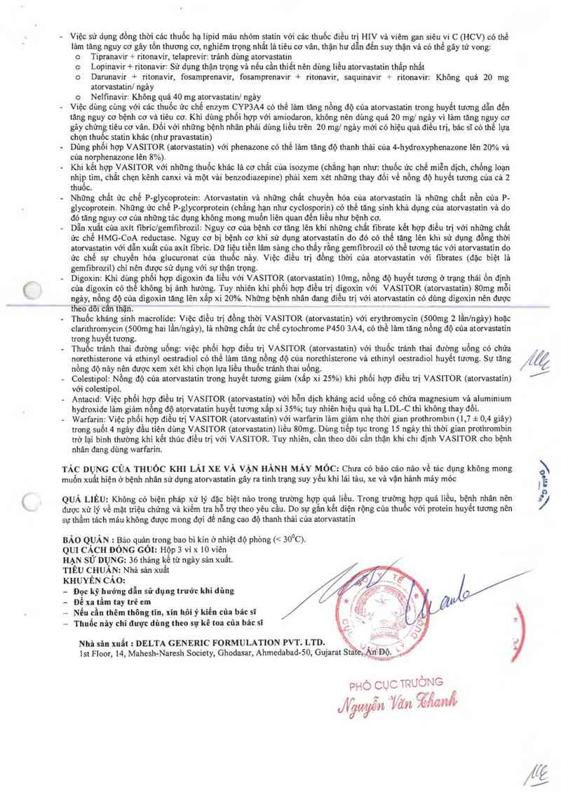 thông tin, cách dùng, giá thuốc Vasitor 20 - ảnh 4