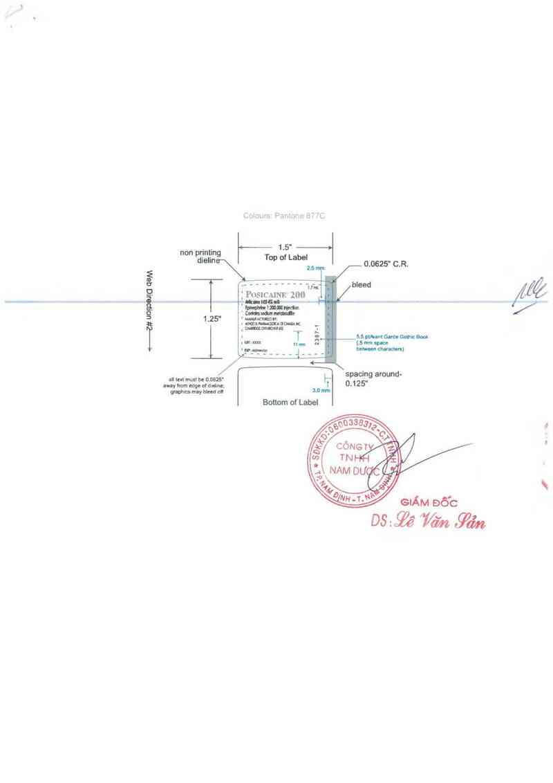 thông tin, cách dùng, giá thuốc Posicaine 200 - ảnh 1