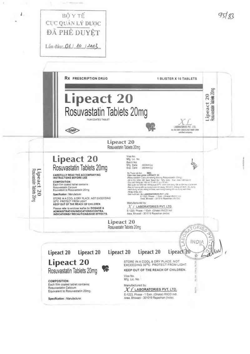 thông tin, cách dùng, giá thuốc Lipeact 20 - ảnh 0