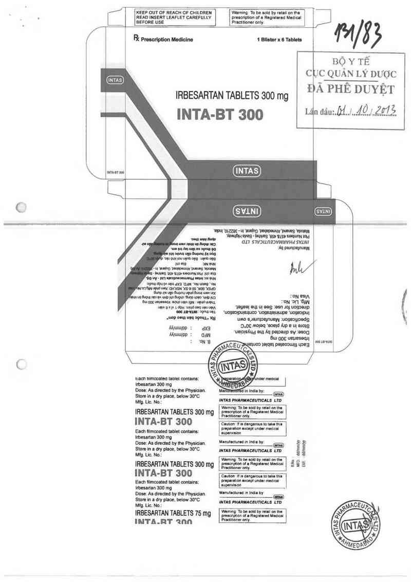 thông tin, cách dùng, giá thuốc Inta-BT 300 - ảnh 0
