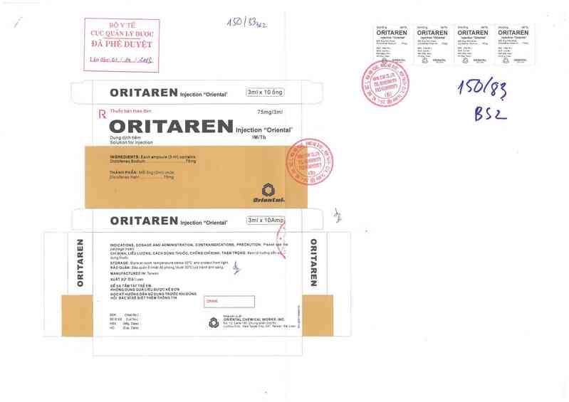 thông tin, cách dùng, giá thuốc Oritaren Injection ~Oriental~ - ảnh 0
