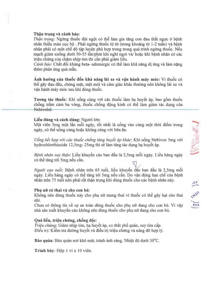 thông tin, cách dùng, giá thuốc Nebivox - ảnh 2