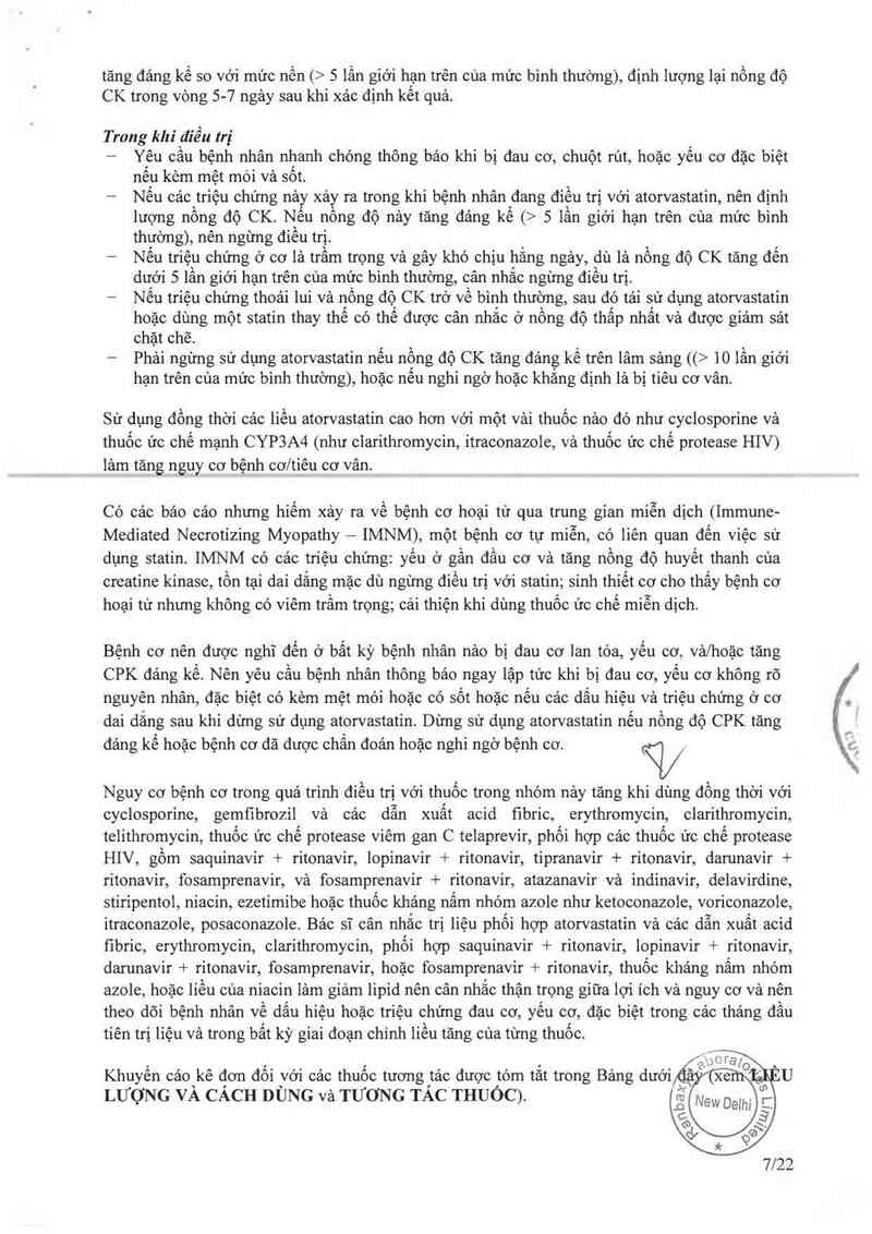 thông tin, cách dùng, giá thuốc Storvas Tablets 20mg - ảnh 7