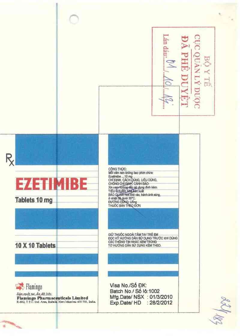thông tin, cách dùng, giá thuốc Ezetimibe Tablets 10mg - ảnh 1