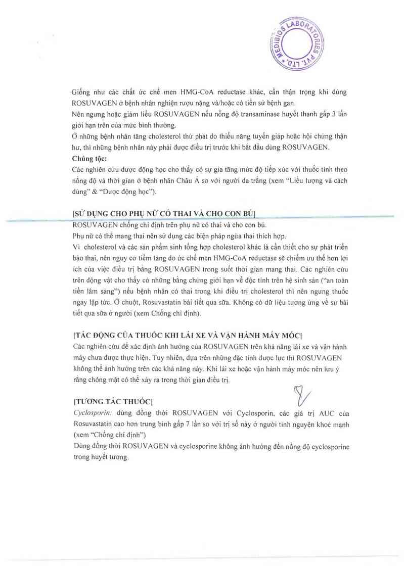 thông tin, cách dùng, giá thuốc Rosuvagen 20 - ảnh 6