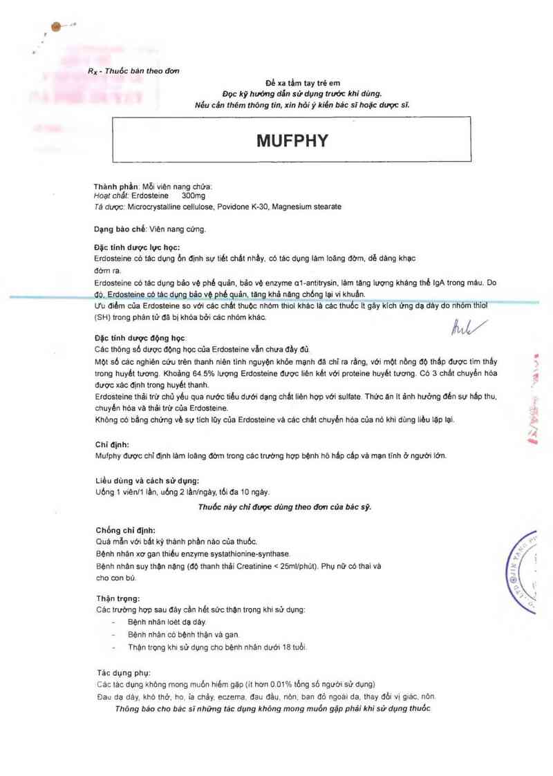 thông tin, cách dùng, giá thuốc Mufphy - ảnh 1