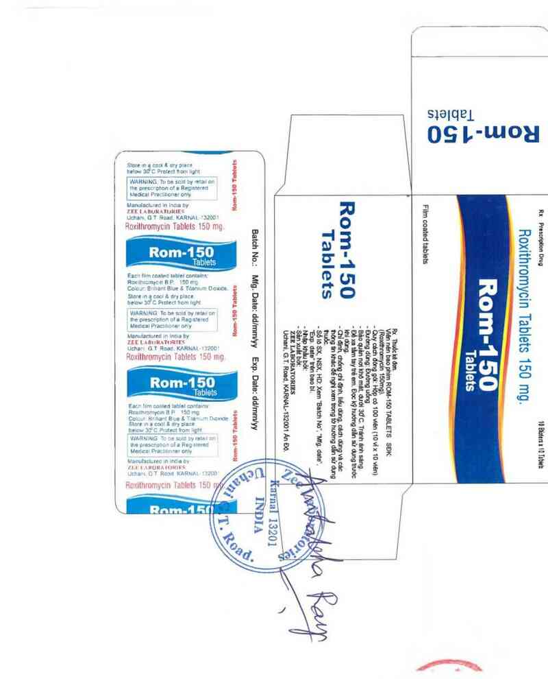 thông tin, cách dùng, giá thuốc Rom-150 Tablets - ảnh 0