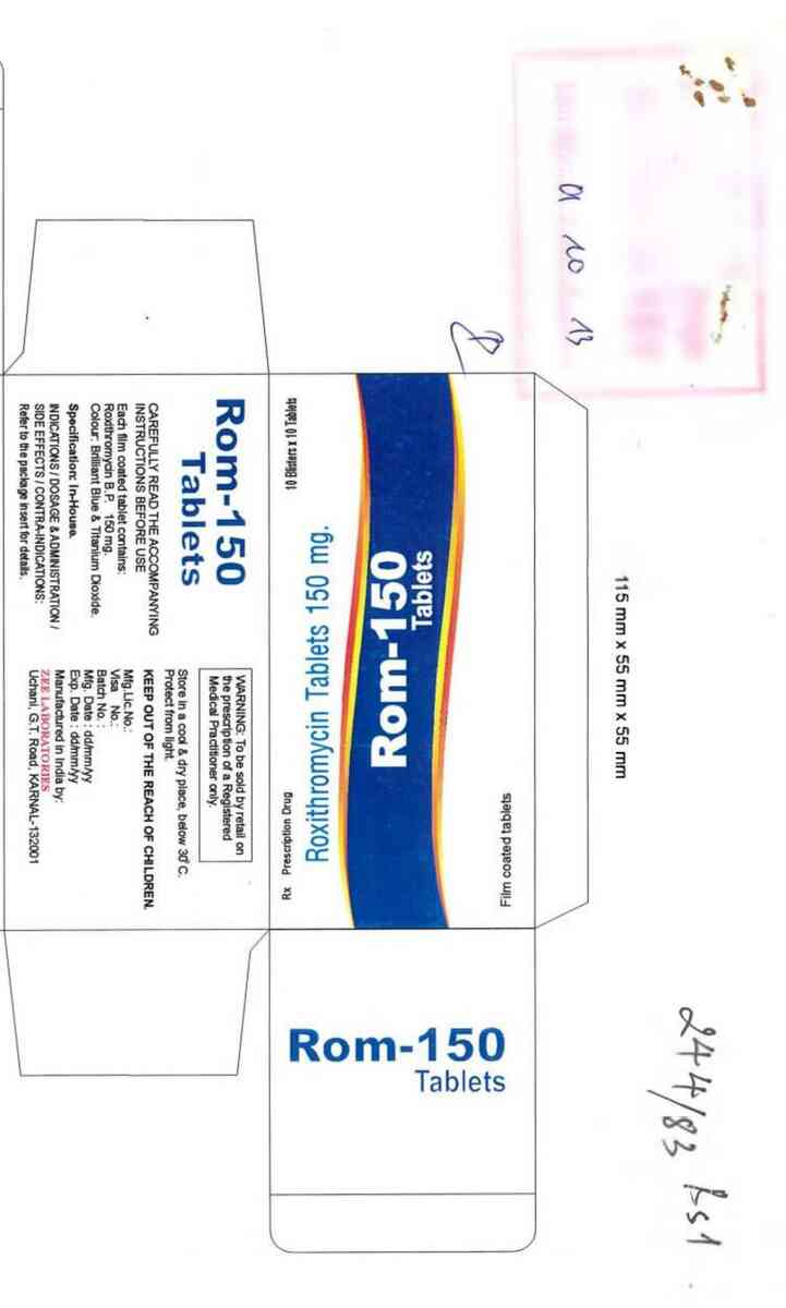 thông tin, cách dùng, giá thuốc Rom-150 Tablets - ảnh 1