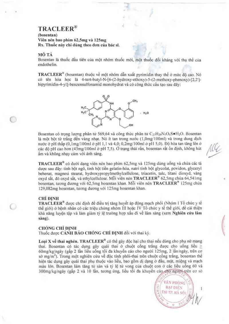 thông tin, cách dùng, giá thuốc Tracleer - ảnh 2
