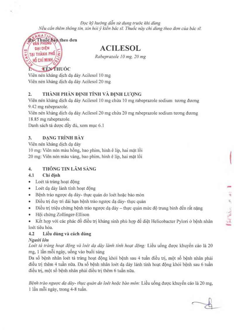 thông tin, cách dùng, giá thuốc Acilesol 20mg - ảnh 2