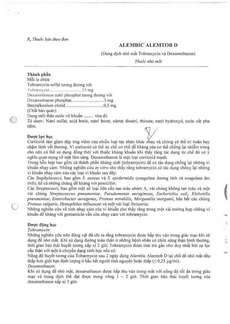 thông tin, cách dùng, giá thuốc Alembic Alemtob D - ảnh 2