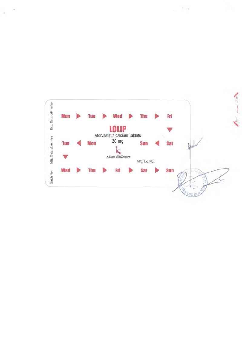 thông tin, cách dùng, giá thuốc Lolip Tablets 20mg - ảnh 1