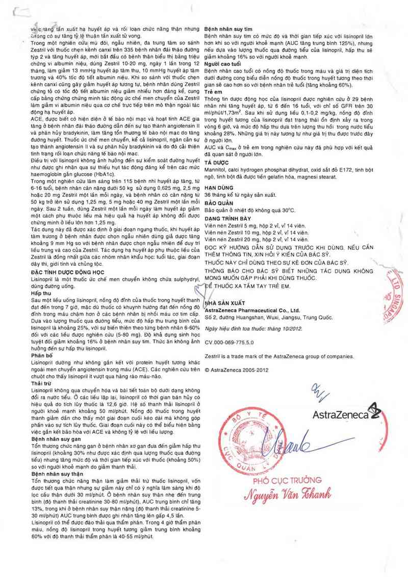 thông tin, cách dùng, giá thuốc Zestril - ảnh 6