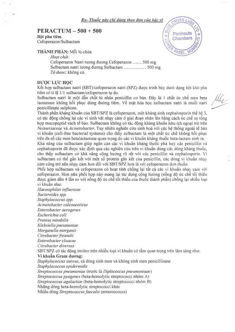 thông tin, cách dùng, giá thuốc Peractum -500+500 - ảnh 1