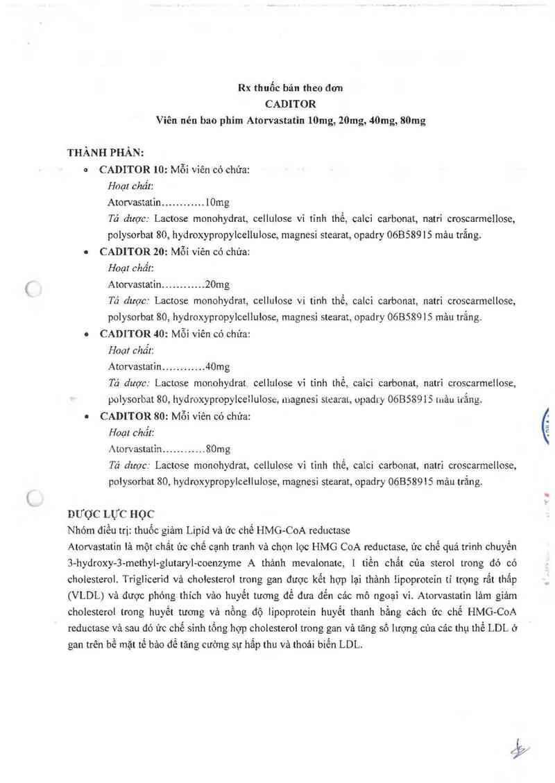 thông tin, cách dùng, giá thuốc Caditor 40 - ảnh 4