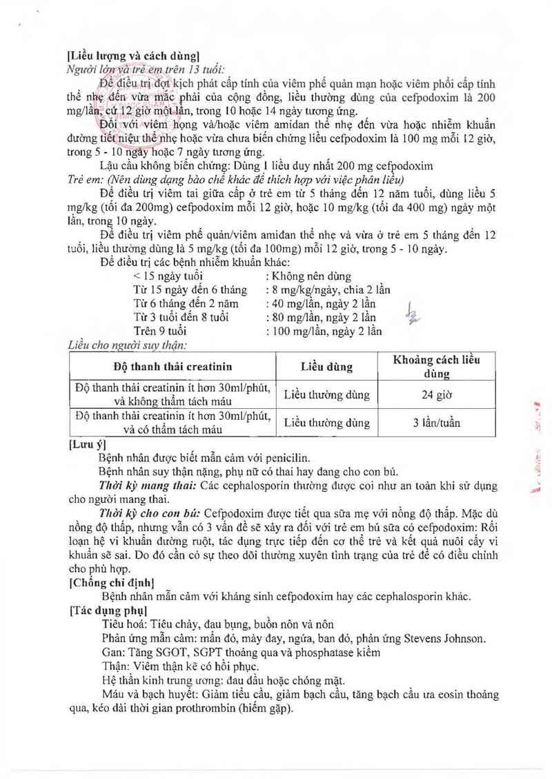 thông tin, cách dùng, giá thuốc Nefiadox-100 - ảnh 2