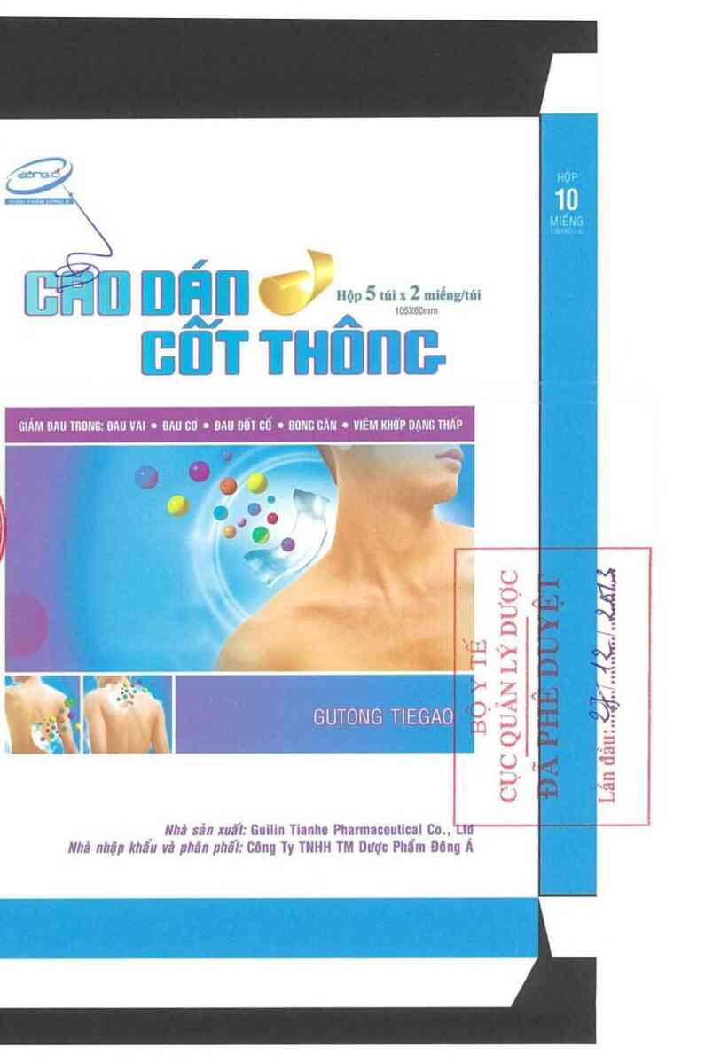 thông tin, cách dùng, giá thuốc Cao dán cốt thông - ảnh 1