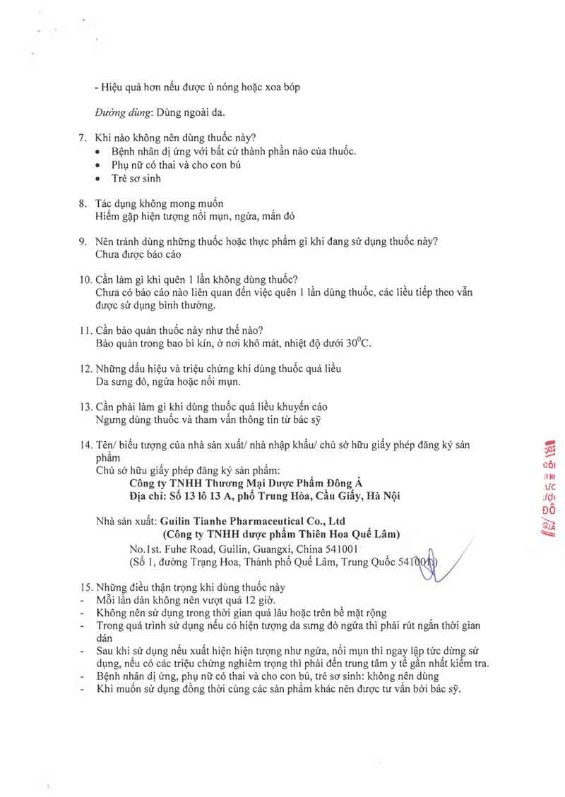 thông tin, cách dùng, giá thuốc Cao dán cốt thông - ảnh 7