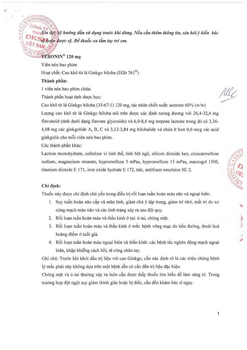 thông tin, cách dùng, giá thuốc Tebonin - ảnh 4